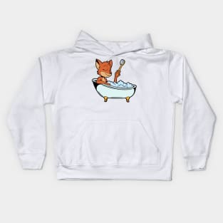 Fox takes bath in the bathtub Kids Hoodie